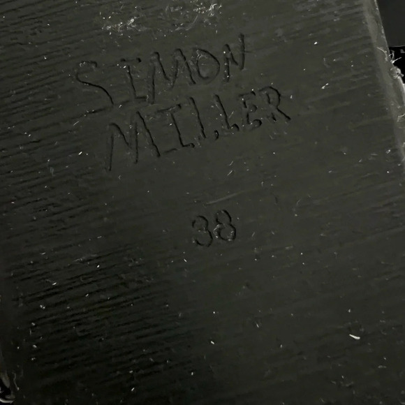 Simon Miller Dip Patent Vegan Leather Platform Slingback Sandals Black Size 8 - Picture 10 of 11